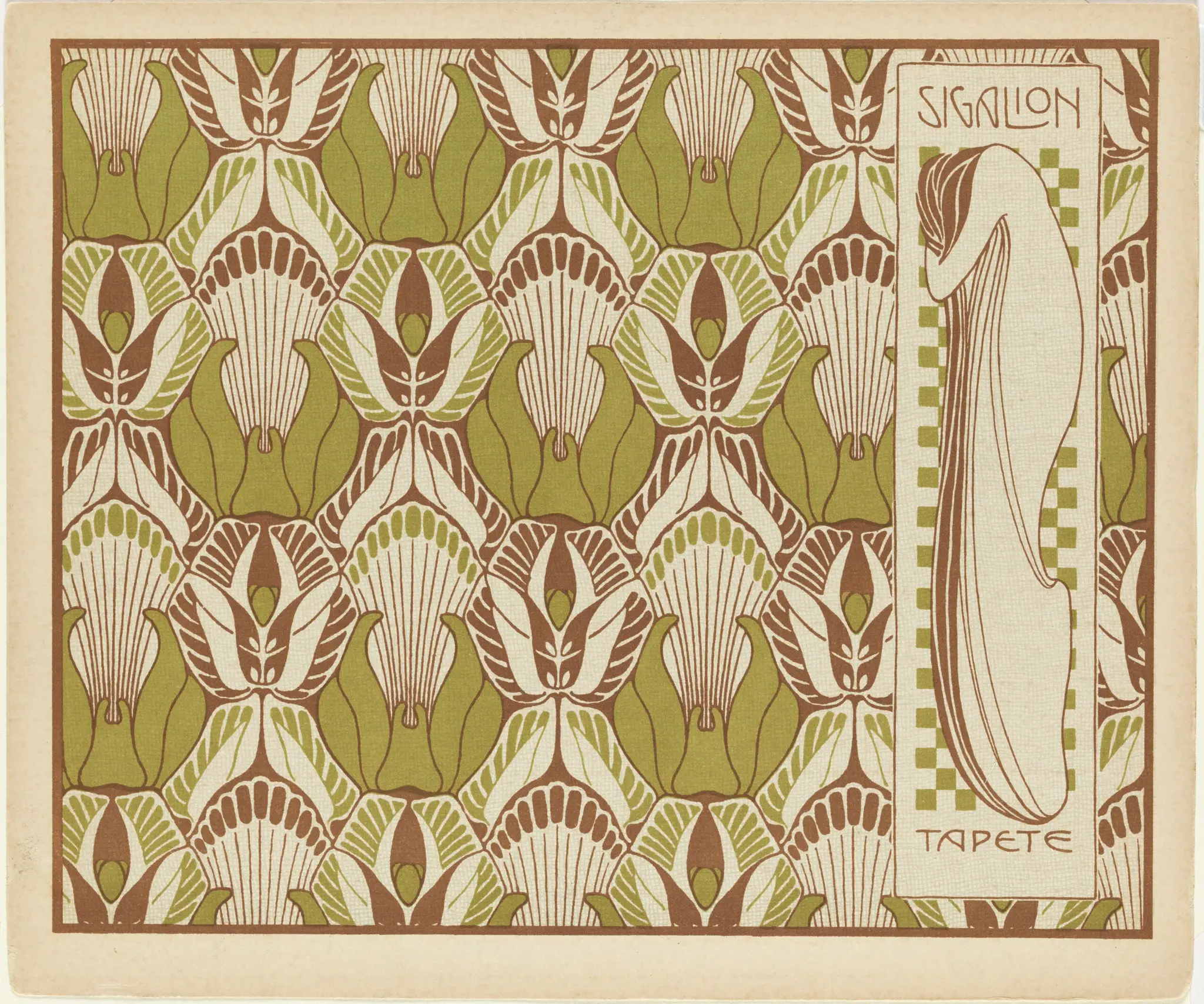 "Sigalion" wallpaper design from the portfolio "Surface Decoration" by Koloman Moser