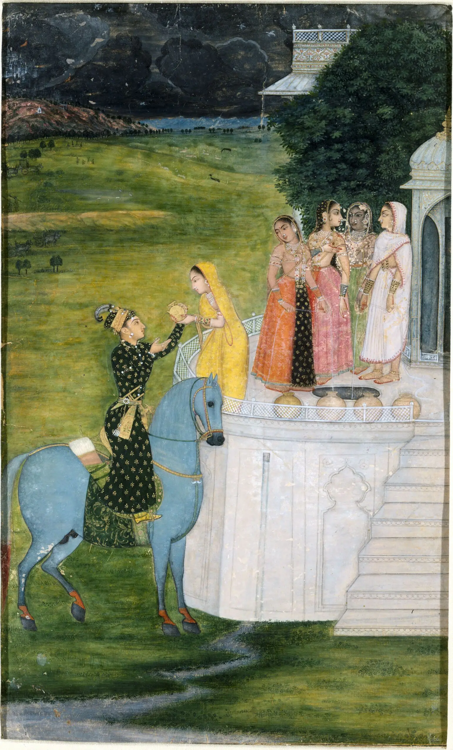 A Prince Receives a Water Jug from a Young Woman at a Well by Unknown artist