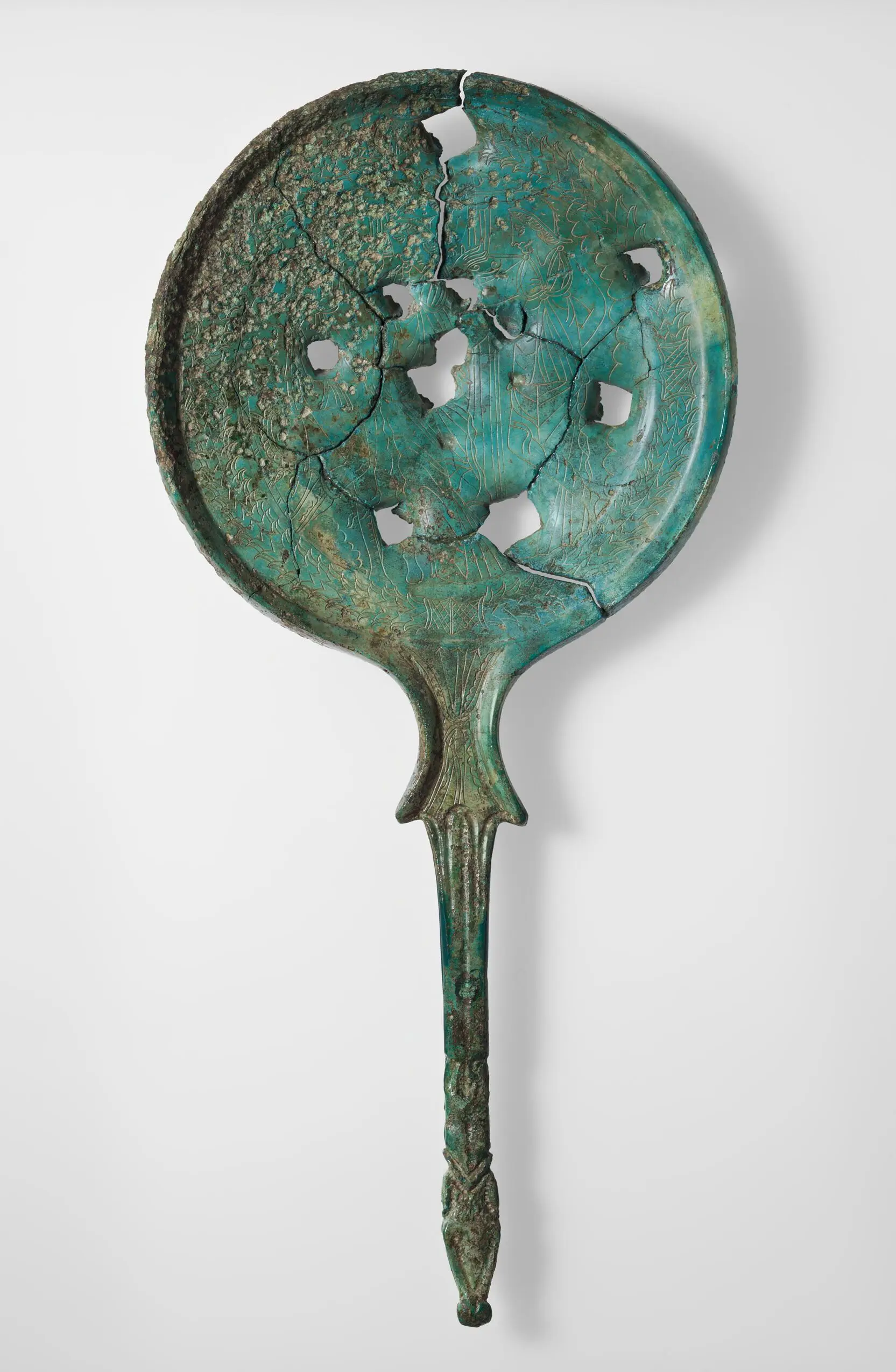 Engraved Hand Mirror with Ram's Head Terminal by Unknown artist