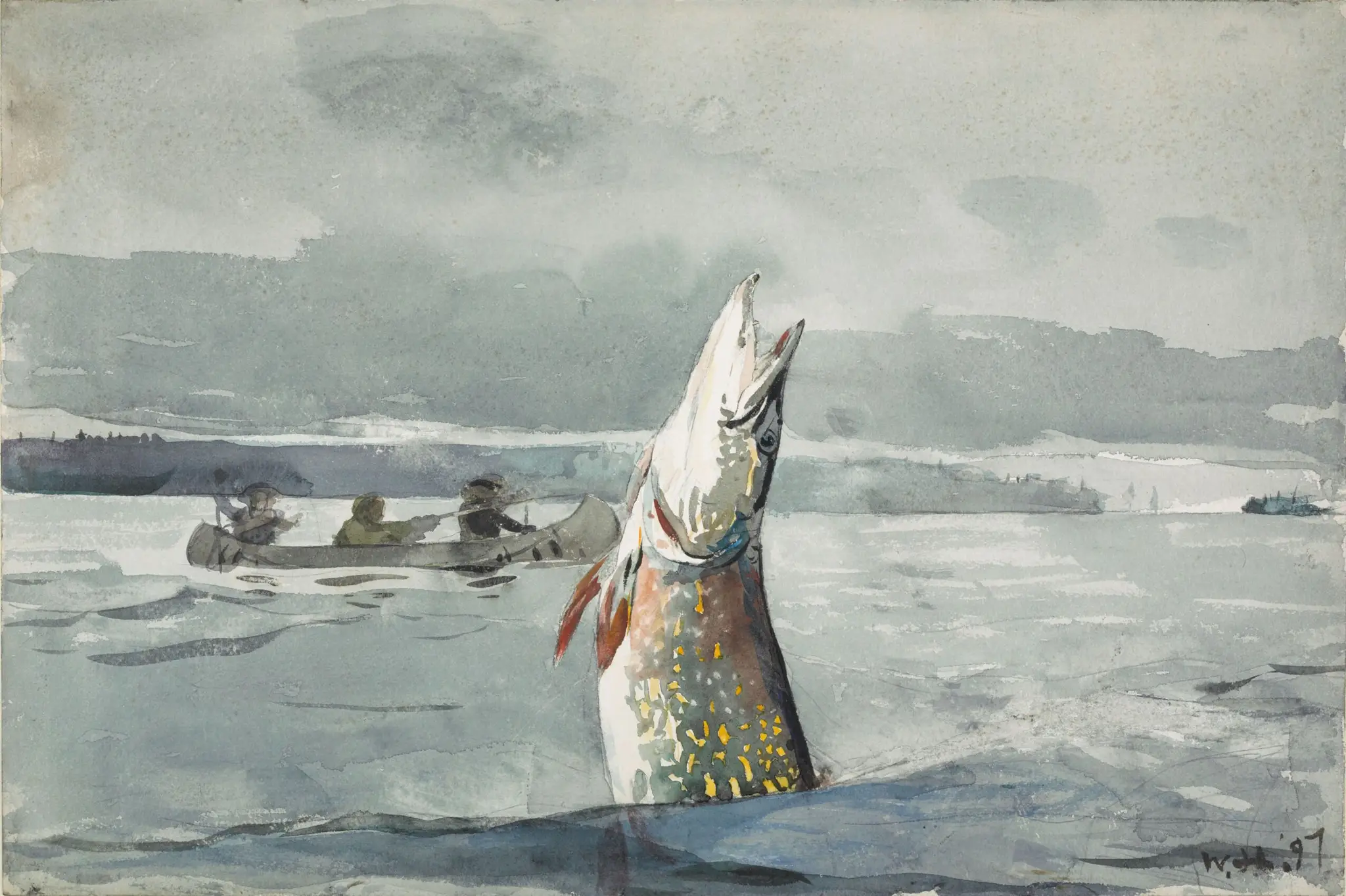Pike, Lake St. John (Ouananiche Fishing) by Winslow Homer