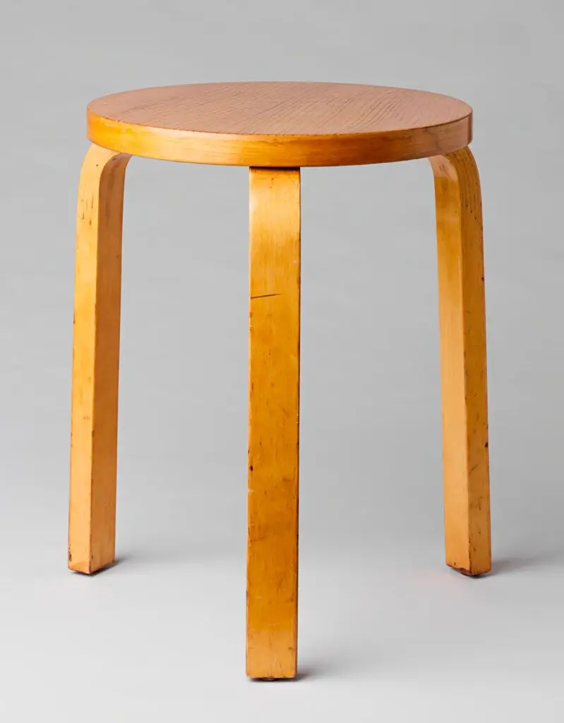 Three-Legged Stool from Woodberry Poetry Room by Alvar Aalto