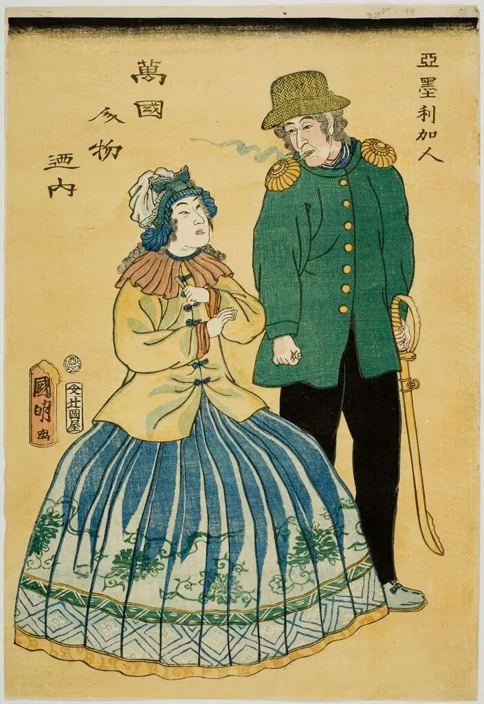 Americans (Amerikajin), from the series Bankoku jimbutsu, published by Tsukiokaya Bunsuke by Kuniaki II