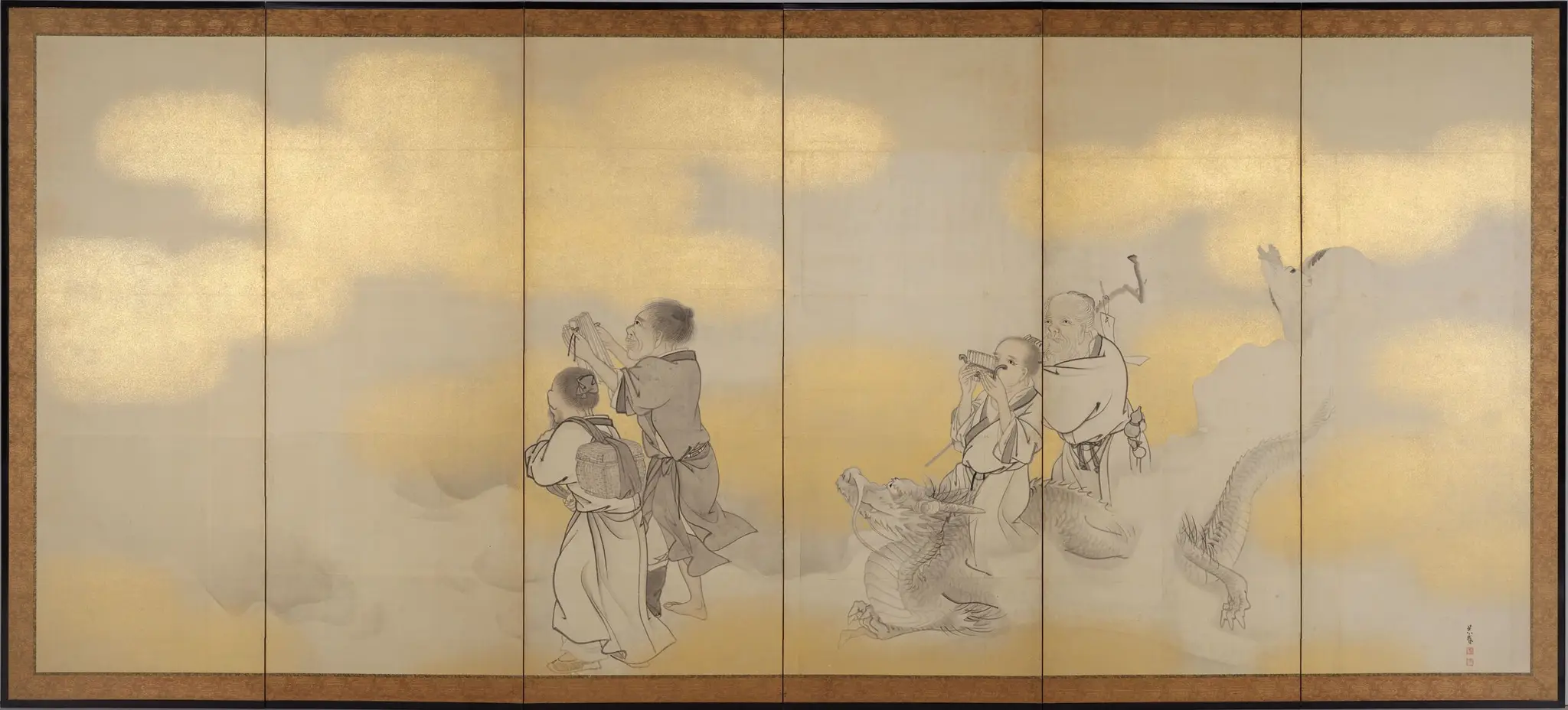 Seven Chinese Immortals by Goshun 呉春 (Matsumura Gekkei 松村月渓)