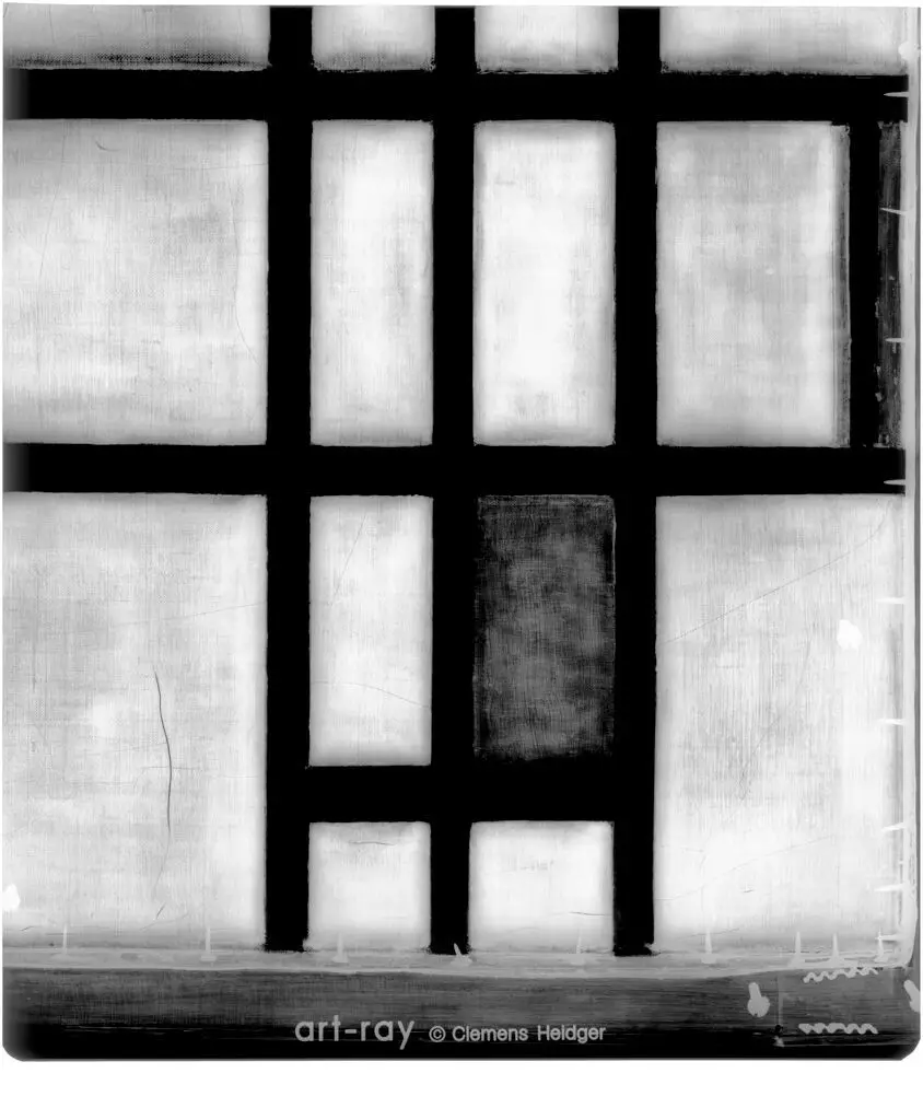 X-radiograph(s) of "Composition with Blue, Red and Yellow" by Piet Mondrian