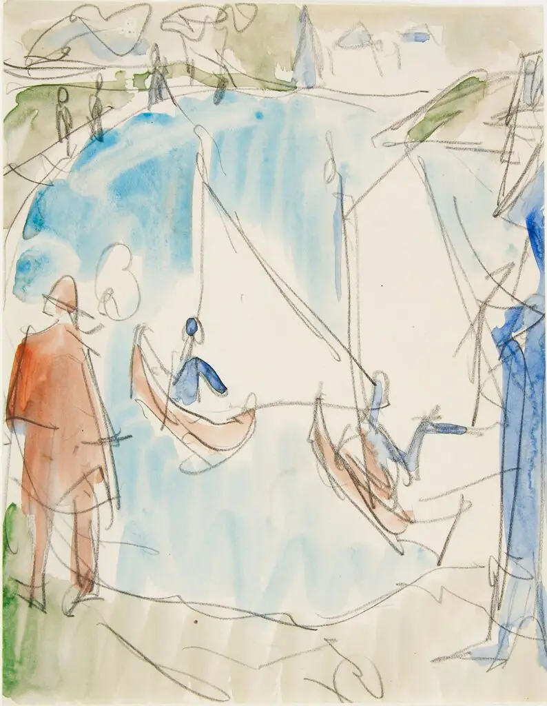 Lake with Sailboats by Ernst Ludwig Kirchner
