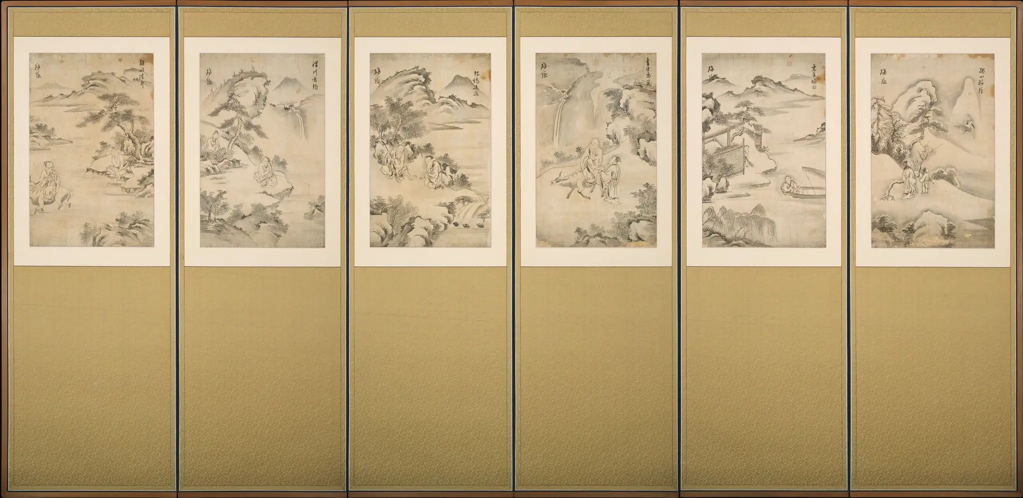 Six Legendary Chinese Sages in Landscapes by Chŏng Yusŭng (also known as Ch'ui-ŭn)