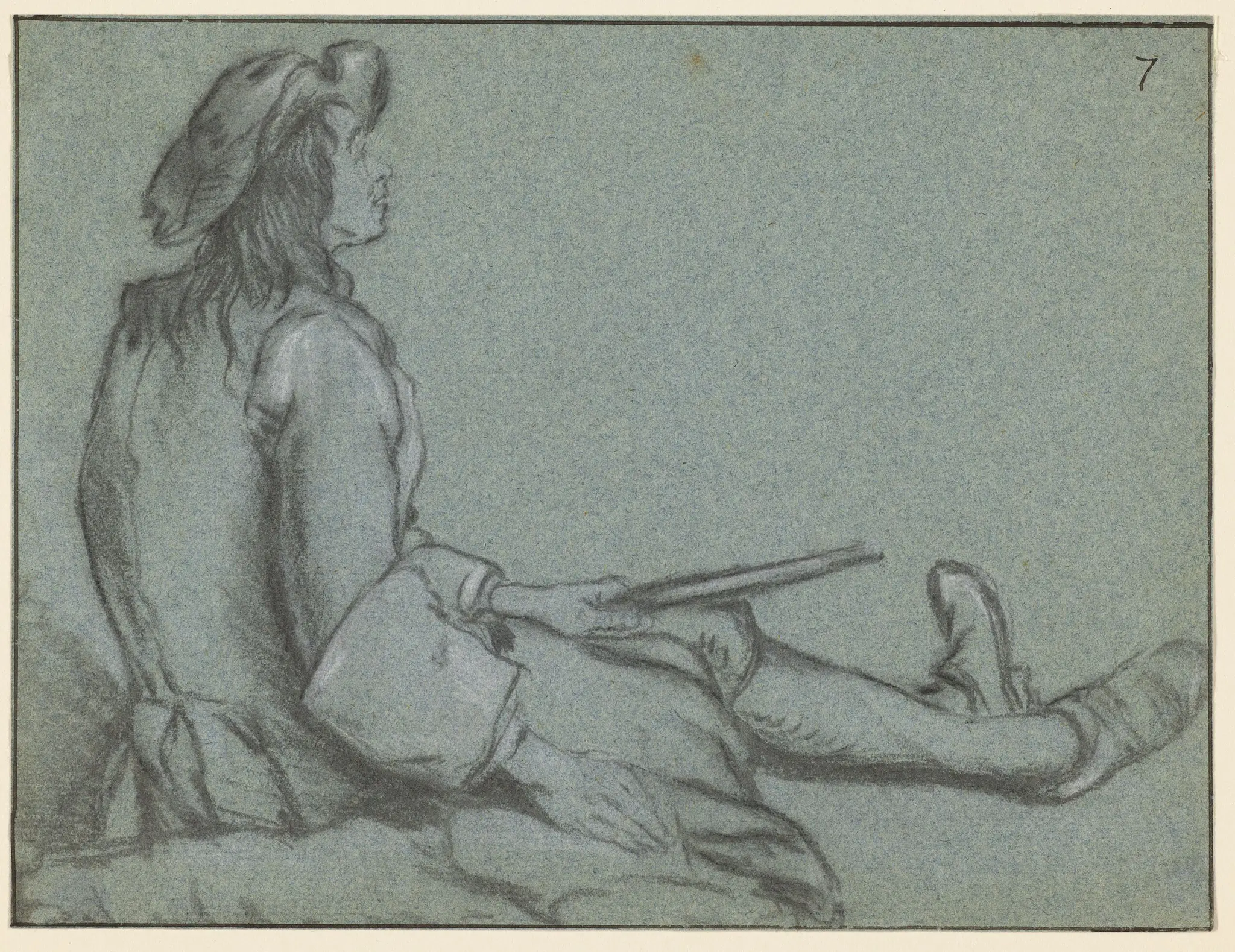 Seated Man, Legs Out, Facing Right by Govert Flinck