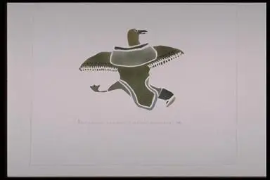 print, A Person Turning into a Seagull by Amittu, Davidialuk Alasua