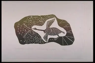 print, A Duck Looking for a Nesting Place in the Spring by Papialuk, Josie Pamiutu