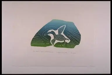 print, A Seagull with a Fish by Papialuk, Josie Pamiutu