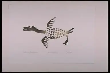 print, A Duck with Outspread Wings by Papialuk, Josie Pamiutu