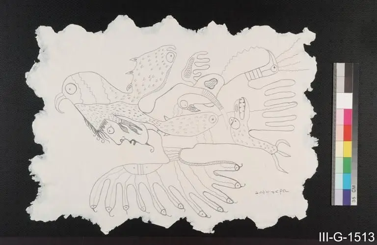 drawing, Self-Portrait by Morrisseau, Norval