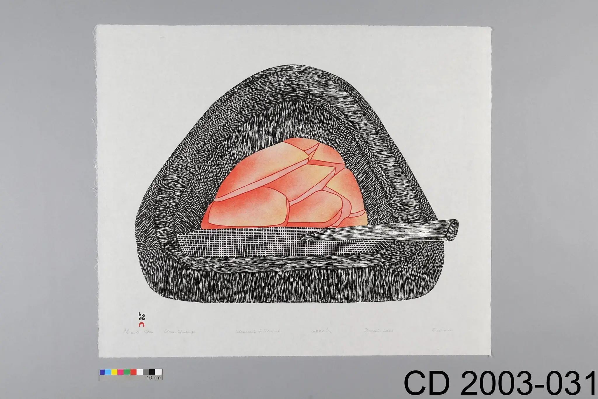 print, Stone Qulliq by Ashoona, Shuvinai