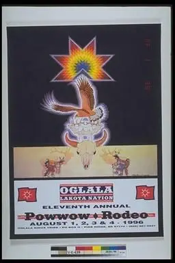 advertising poster, Pow Wow Rodeo by Oglala Sioux Tribe