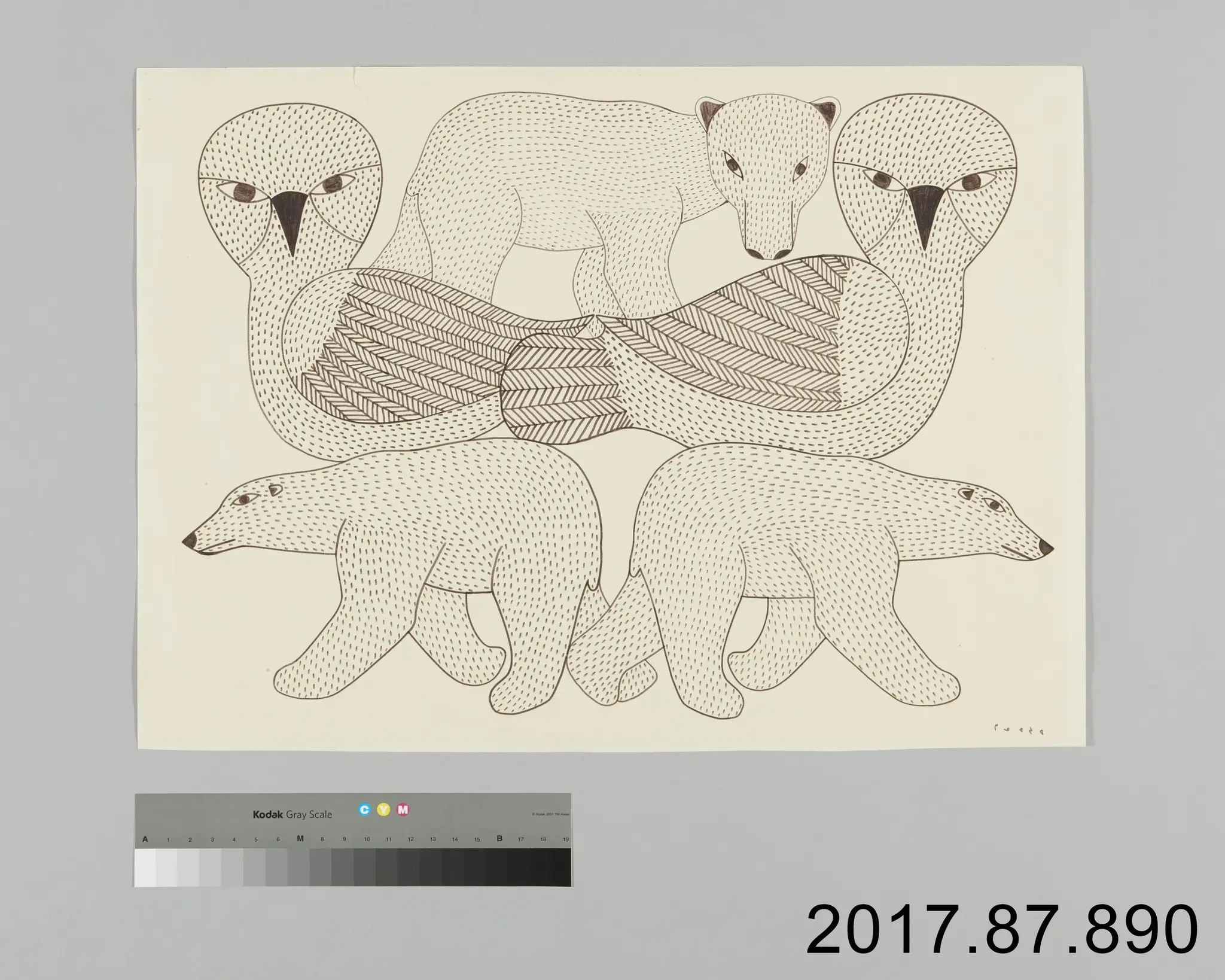 Owls And Polar Bears by Ashevak, Kenojuak