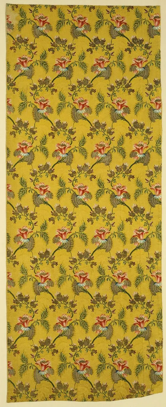 Textile with Design of Stylized Flora by Costume and Textiles
