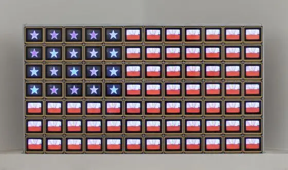 Video Flag Z by Nam June Paik