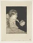[Mrs. Cassatt knitting, profile view] by cassatt, mary