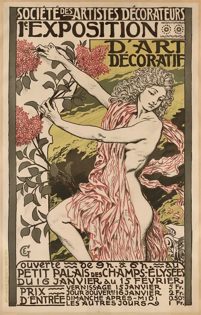 1e. Exposition d'Art Décoratif by Grasset, Eugène, 1841-1917, artist by Grasset, Eugène, 1841-1917, artist