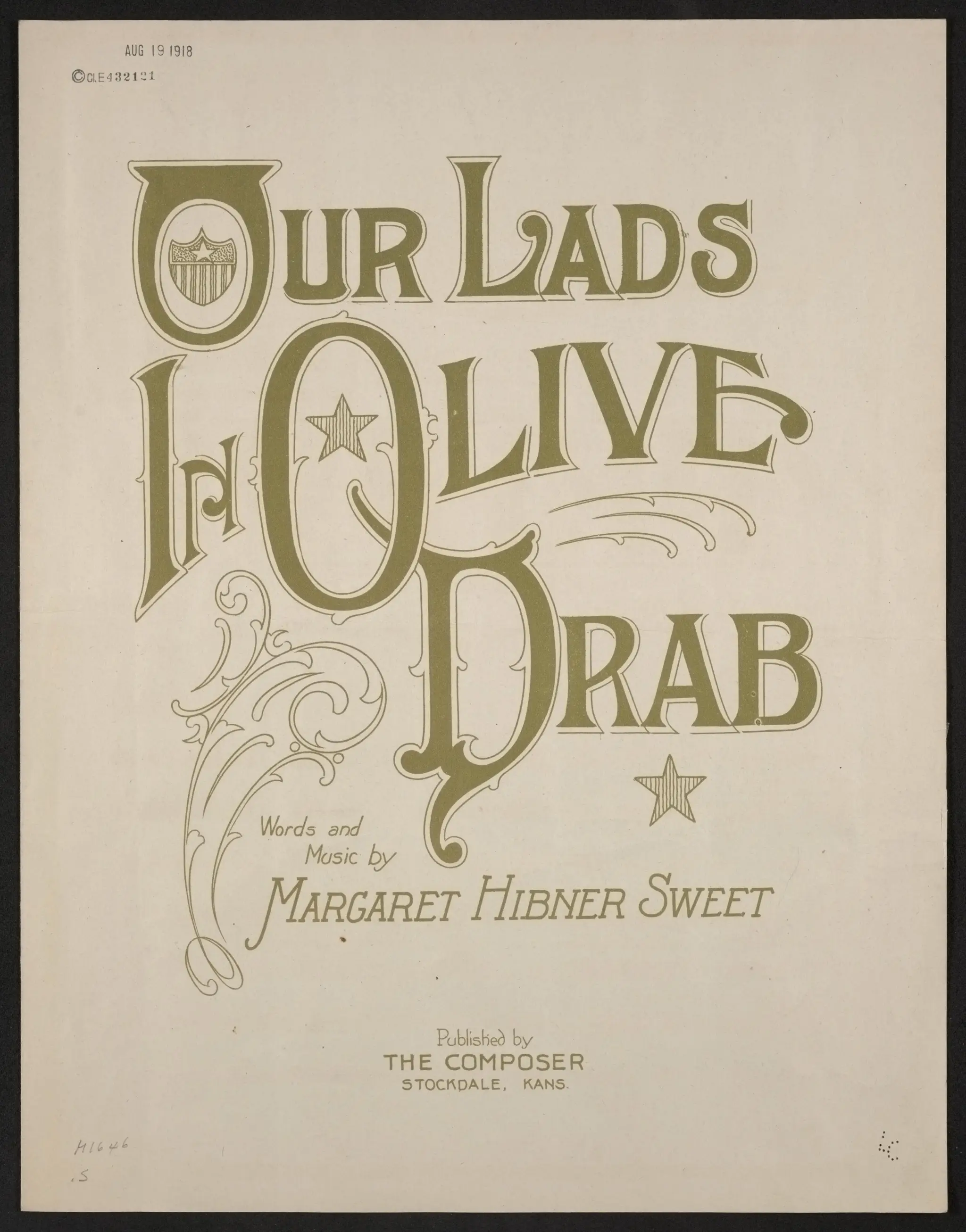 Our lads in olive drab by Sweet, Margaret Hibner, composer, lyricist
