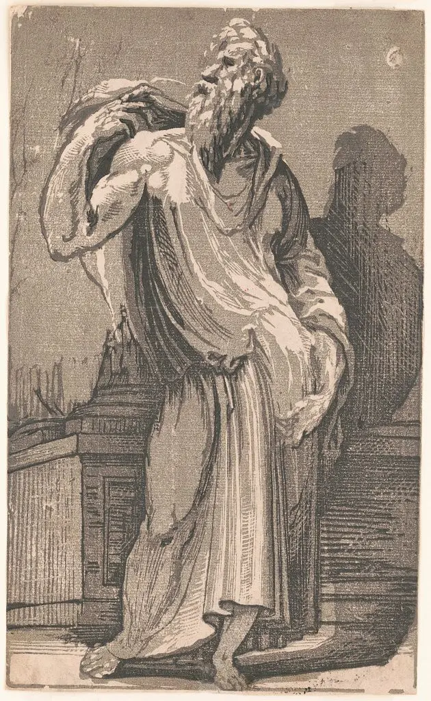 Apostle at the base of a column by Beccafumi by Beccafumi