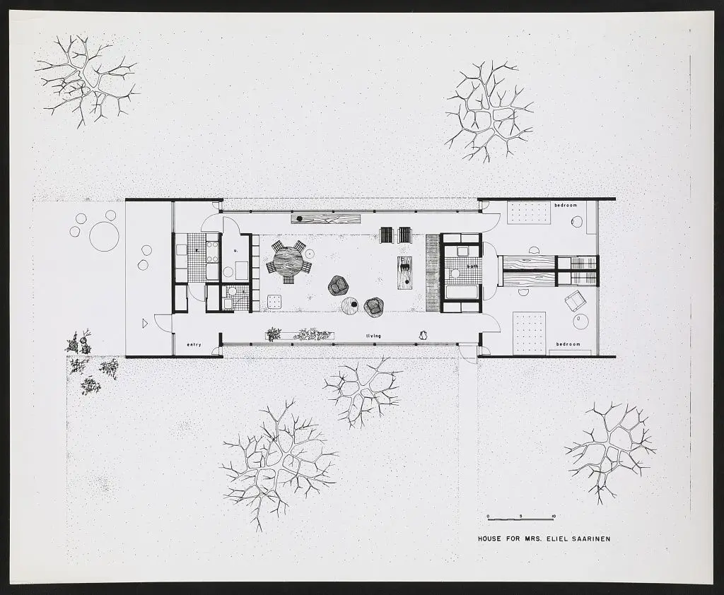 [Eero Saarinen guest house. Plan] by Eero Saarinen & Associates, architect. by Eero Saarinen & Associates, architect.