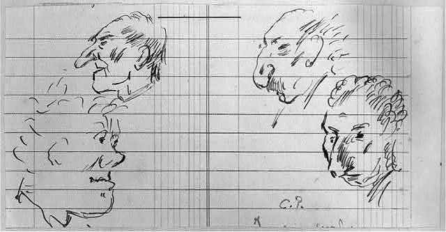 [Sketches of heads] by Pissarro by Pissarro