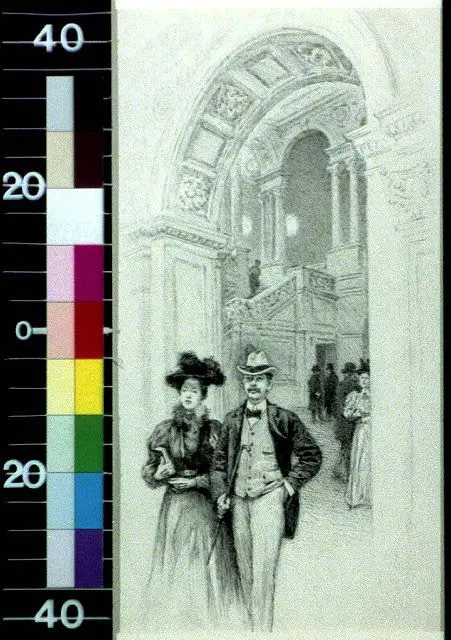 A glimpse of the grand stair case hall by Potthast by Potthast