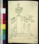 Sunday afternoon. Piazza in small town by Steinberg, Saul, artist. by Steinberg, Saul, artist.