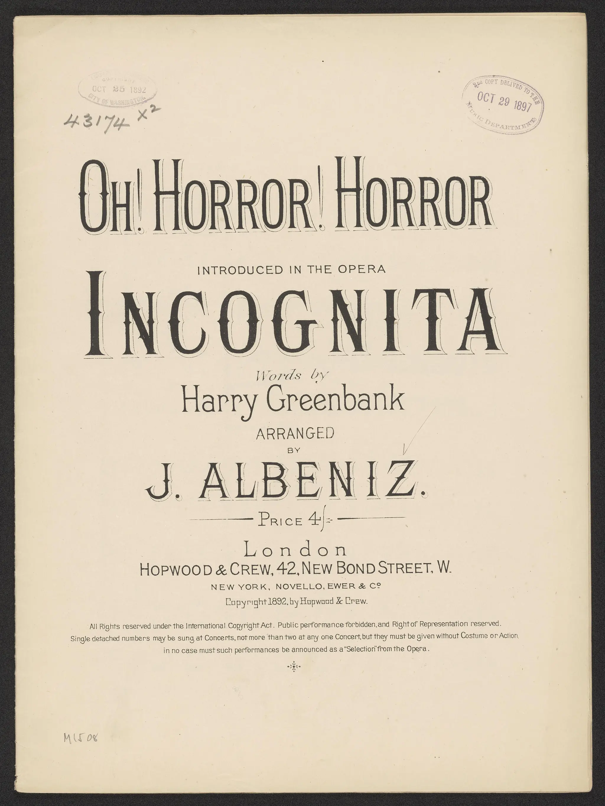 Oh! Horror! Horror! by Albéniz