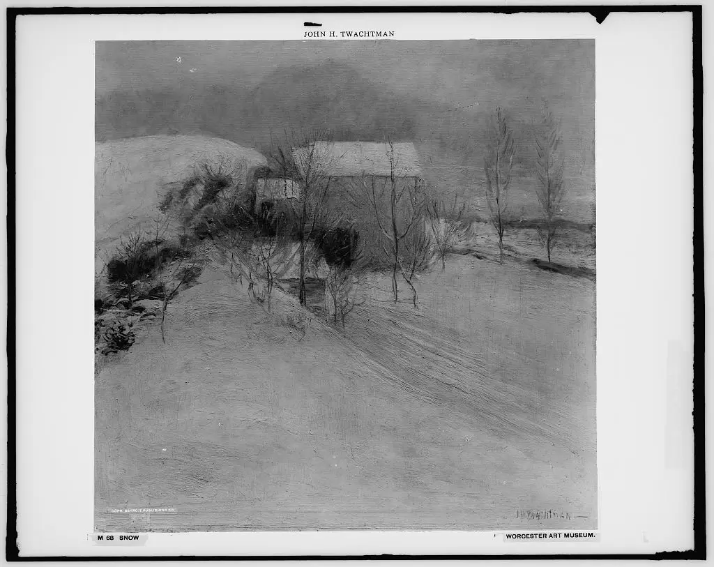 Snow by Twachtman, John Henry, 1853-1902, artist.