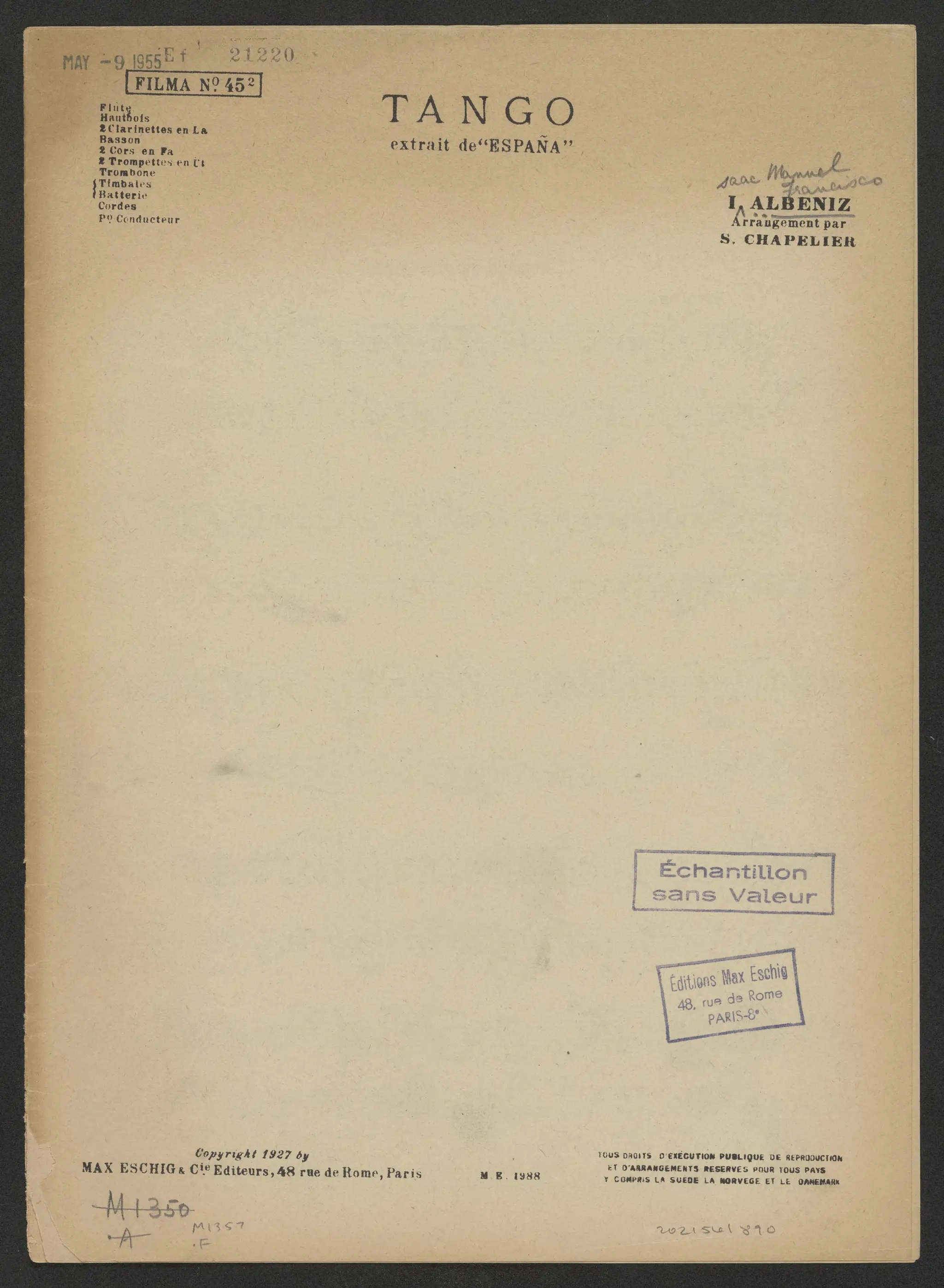 Tango : extrait de "España" by Albéniz