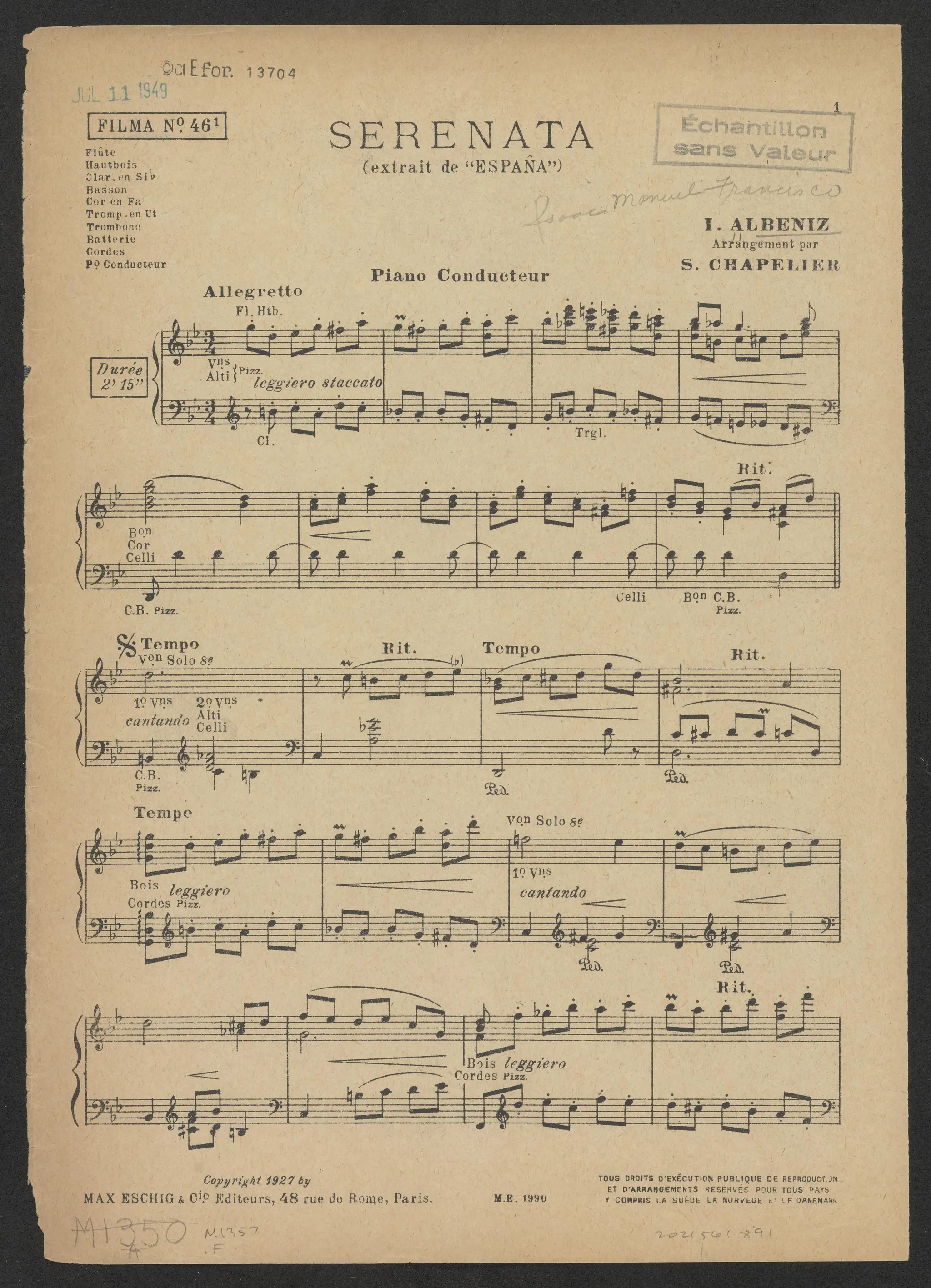 Serenata : (extrait de "España") by Albéniz