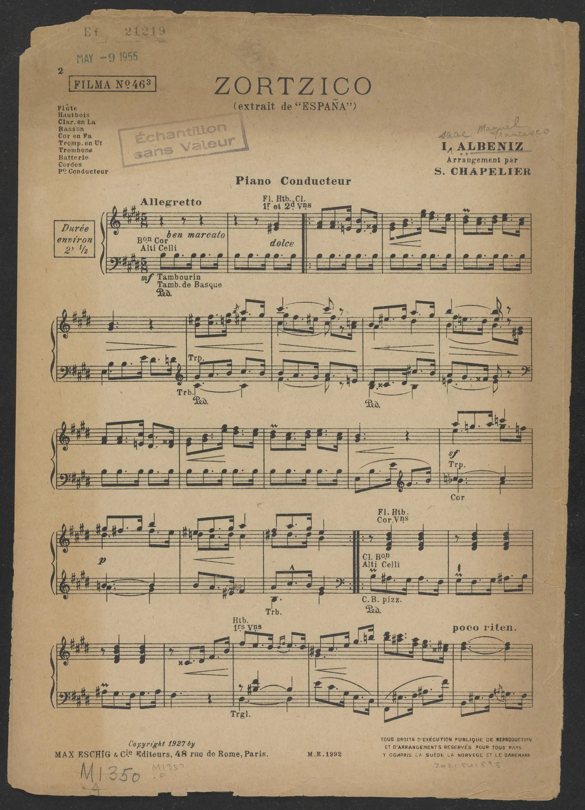 Zortzico : (extrait de "España") by Albéniz