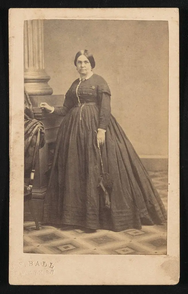 [Unidentified woman, standing, with parasol] by Ball, James Presley, 1825-1904, photographer by Ball, James Presley, 1825-1904, photographer