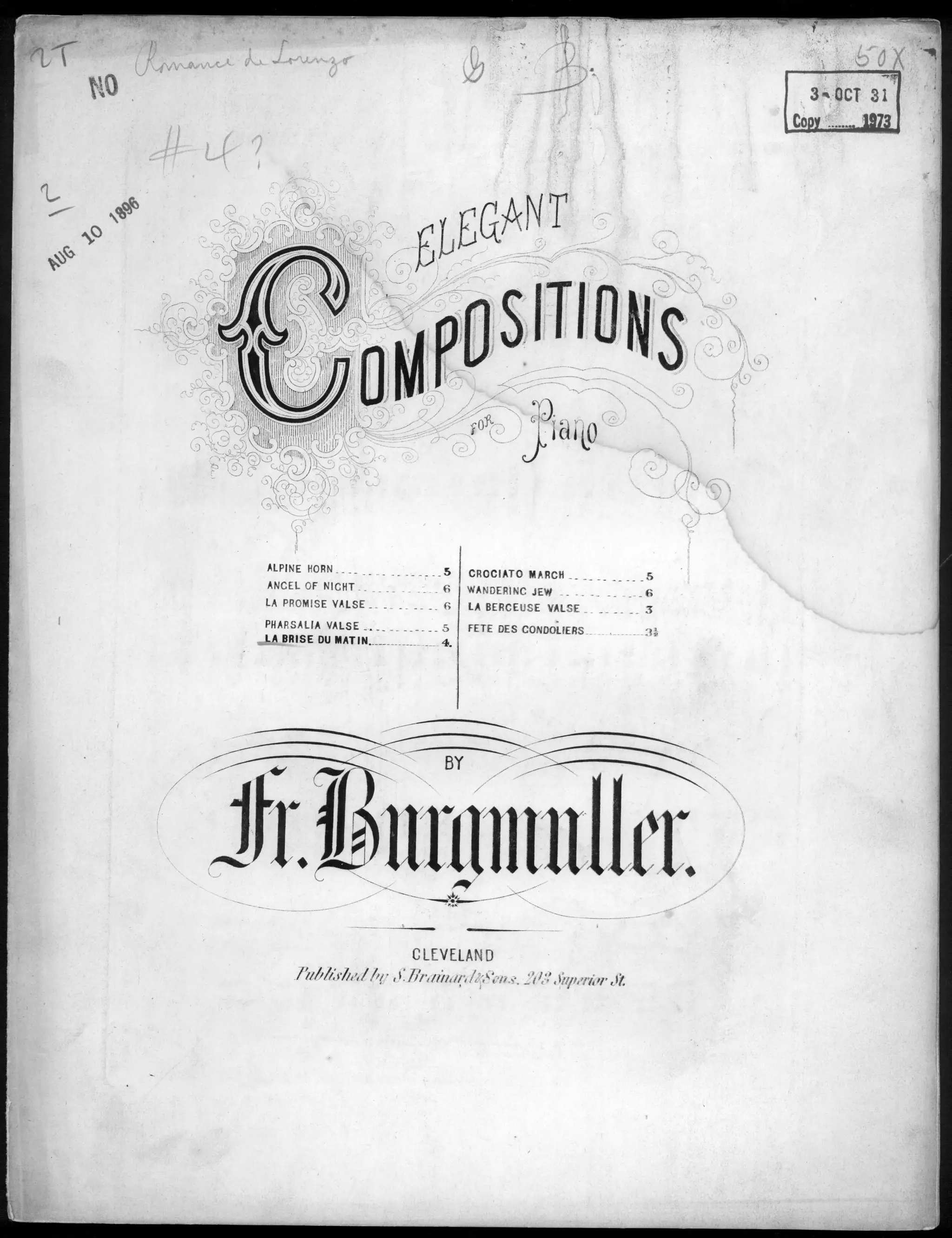 La brise du batin by Burgmüller, Frederic Composer
