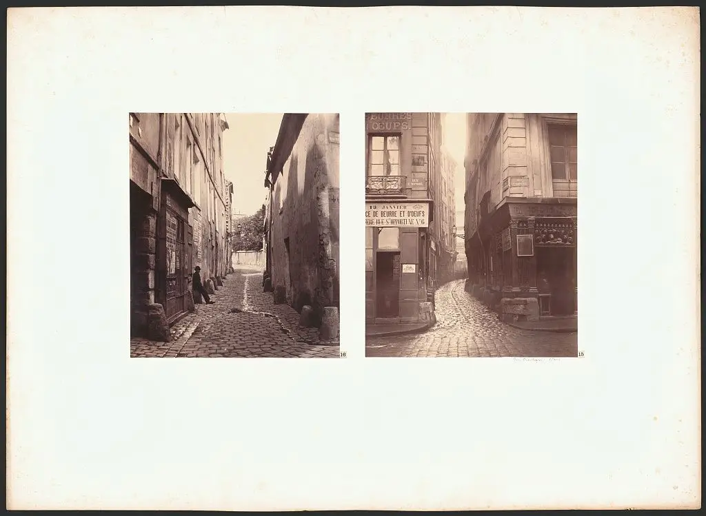 [Paris. Two street studies] by Marville by Marville