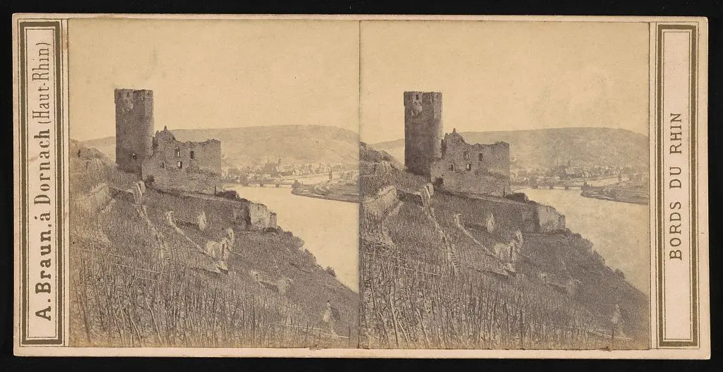 Chateau d'Ehrenfels et vue de Ringen by Braun by Braun