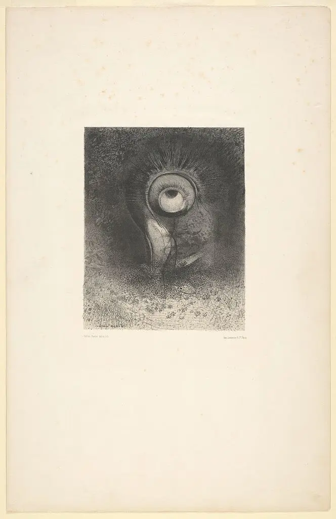 There was perhaps a first vision attempted in the flower by Redon by Redon