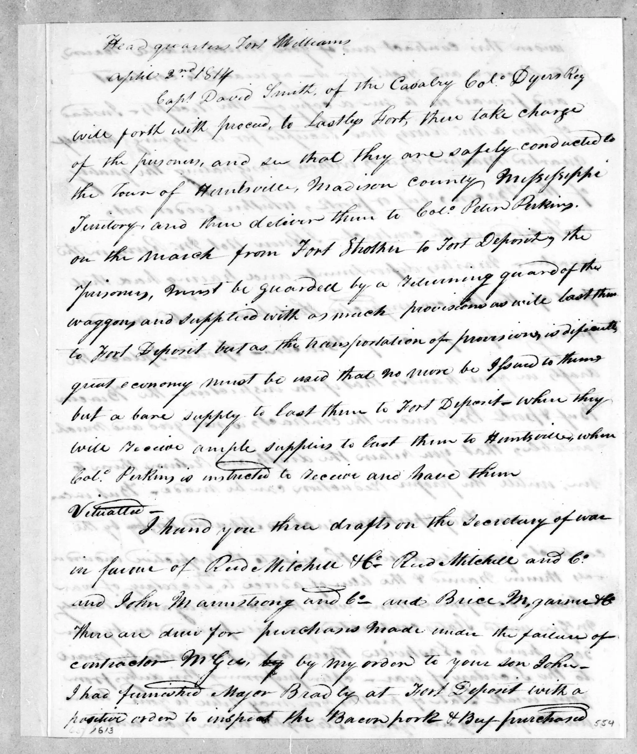 Andrew Jackson to David Smith, April 2, 1814 by Smith, David (Correspondent)