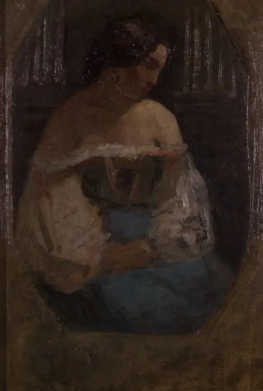 Mujer pensativa by Francisco Laso de los Ríos