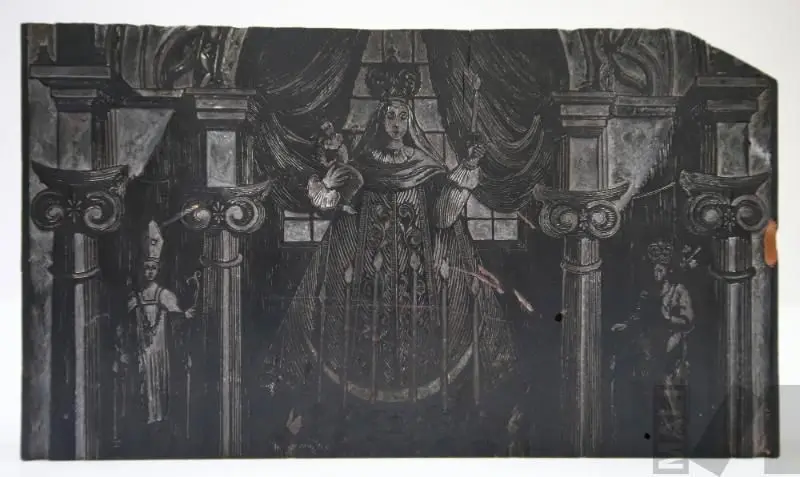 Matriz para grabado de la Virgen de la Candelaria by Anónimo