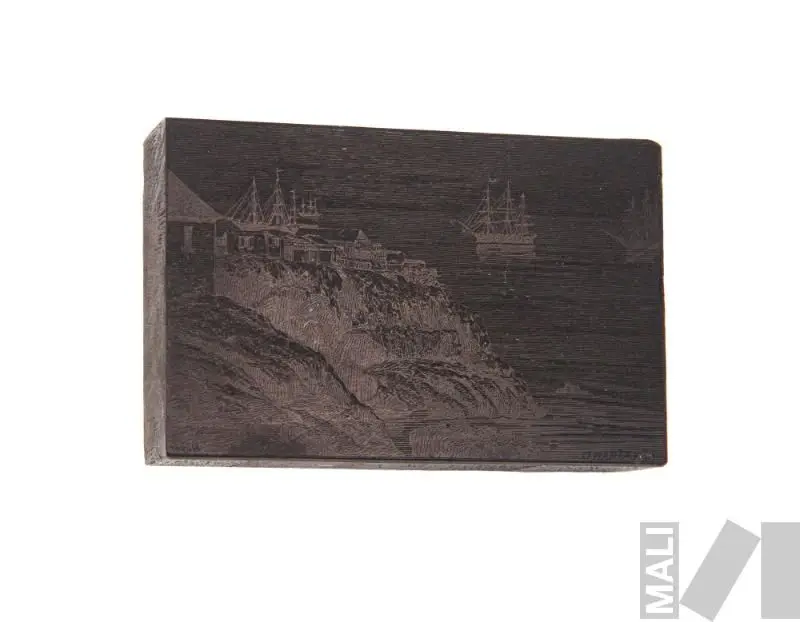 Matriz de grabado con vista de las islas de Chincha by Unknown artist