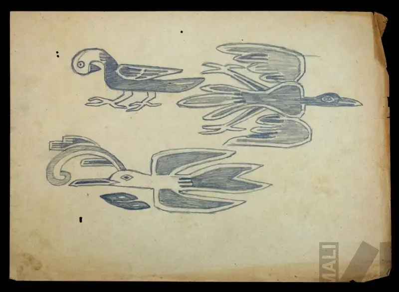 Estudio de aves de un tapiz colonial by Camilo Blas [José Alfonso Sánchez Urteaga]