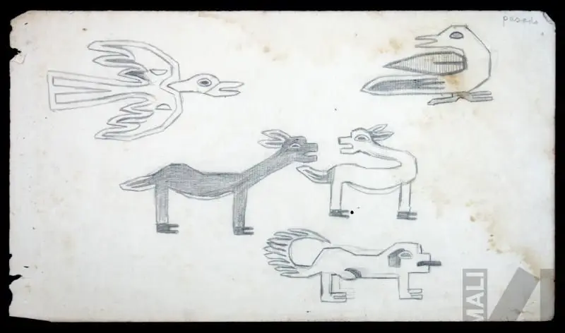 Estudio de figuras zoomorfas de un tapiz colonial by Camilo Blas [José Alfonso Sánchez Urteaga]