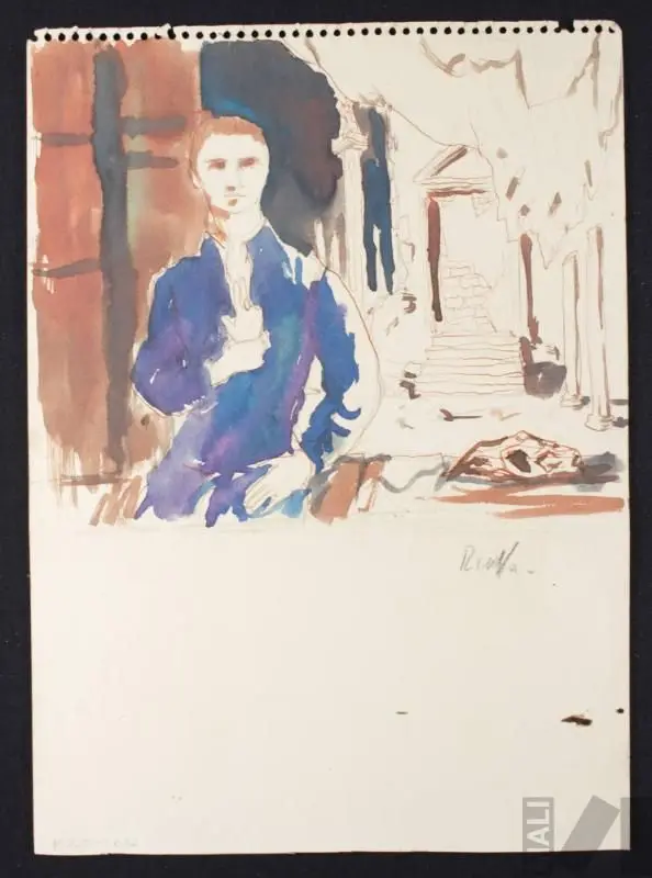 Retrato de hombre con fondo arquitectónico by Carlos Revilla