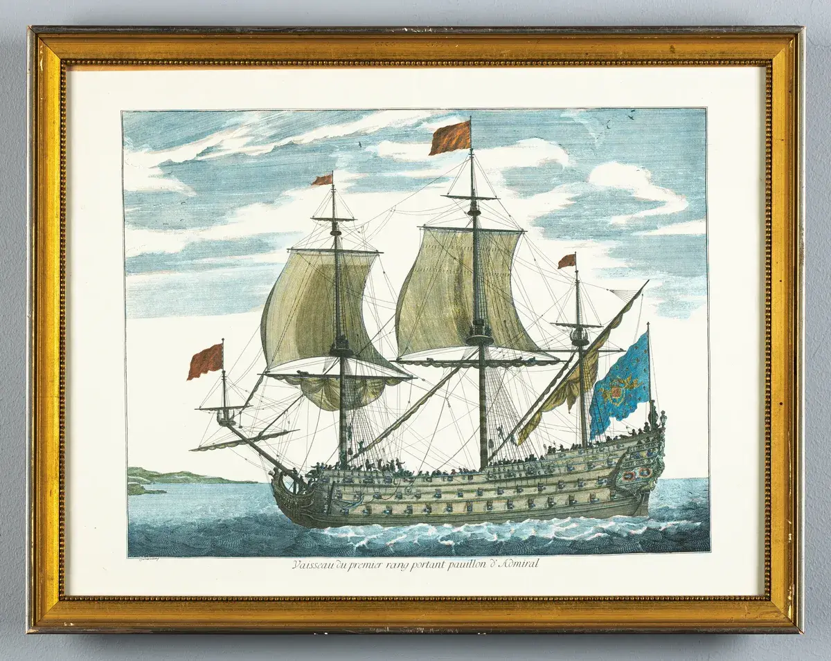 Vaisseau du premier rang portant pauillon & Admiral by Unknown artist
