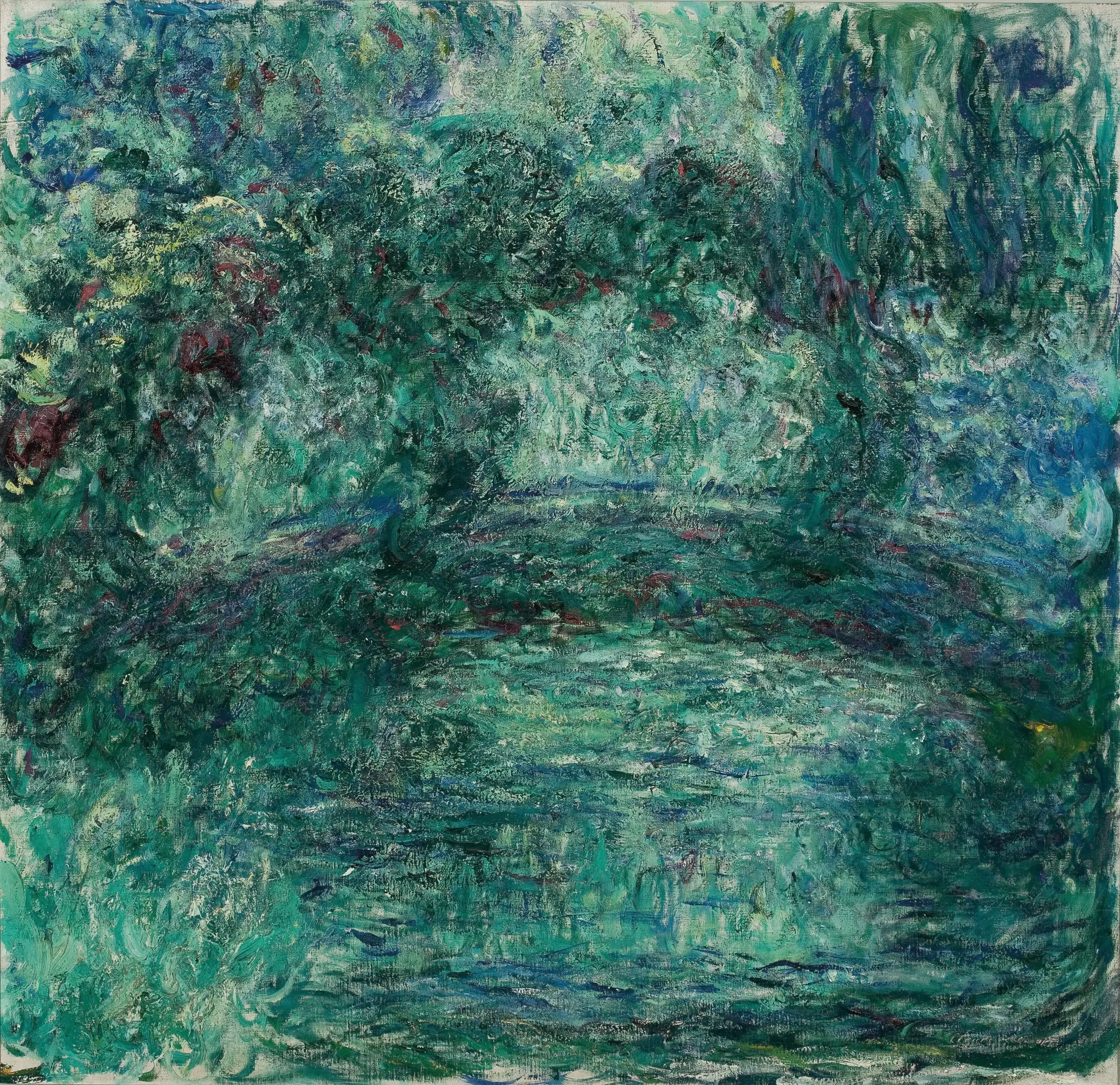 A ponte japonesa sobre a lagoa das ninfeias em Giverny by Claude Monet