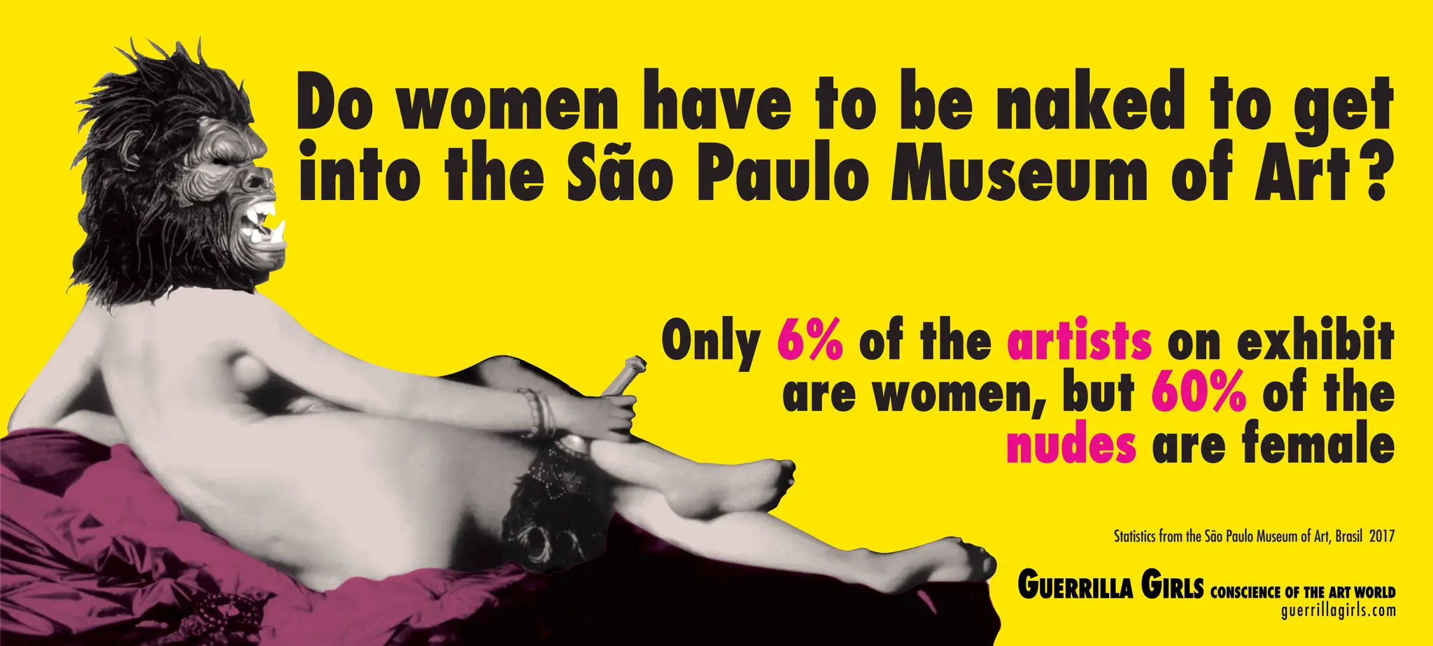 As mulheres precisam estar nuas para entrar no Museu de Arte de São Paulo? by Guerrilla Girls