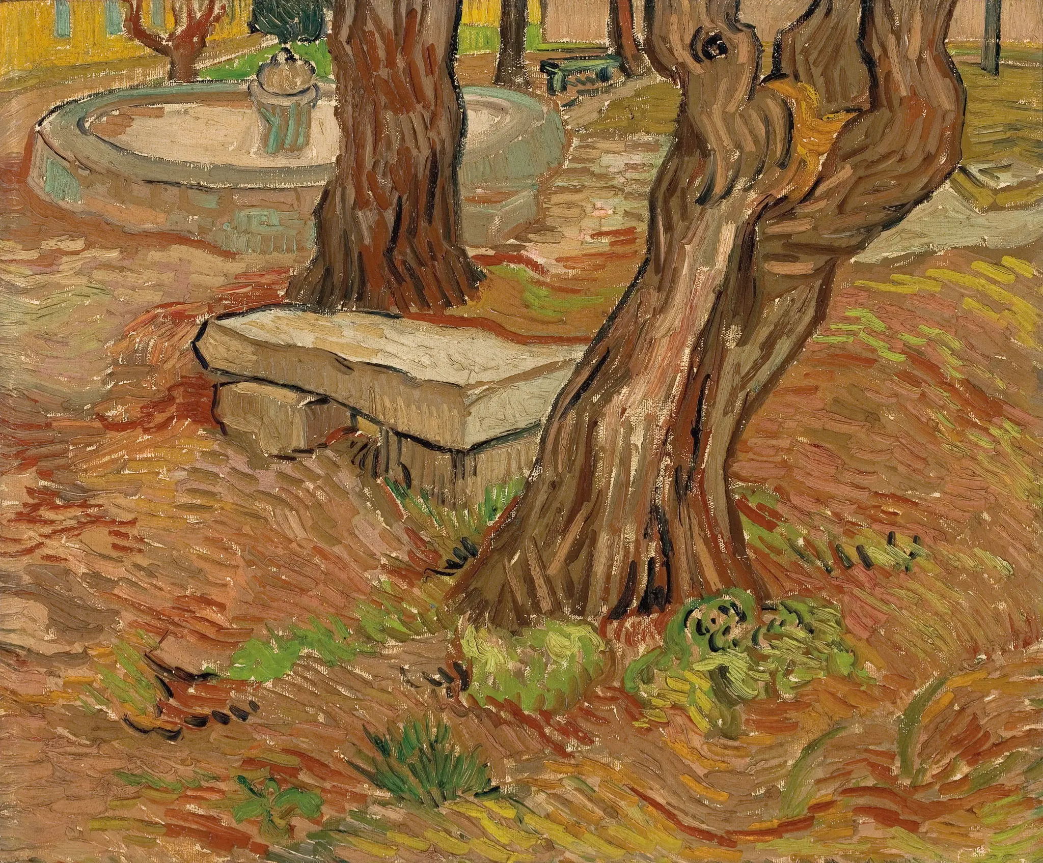Banco de pedra no asilo de Saint-Remy by Vincent van Gogh